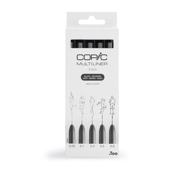 Copic Multiliner finelinerset zwart ( 0,05 - 0,8 mm) 5 stuks 22075635 311064 - 1