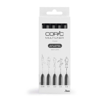 Copic Multiliner finelinerset zwart ( 0,05 - 0,8 mm) 5 stuks 22075635 311064