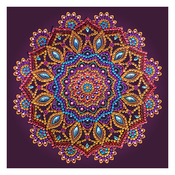 Crystal Art diamond painting kaart Purple Mandala 18 x 18 cm CCK-A75 400916 - 1
