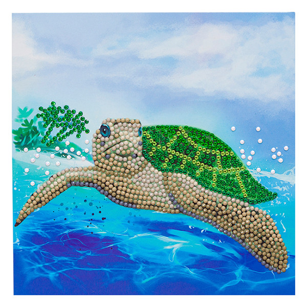 Crystal Art diamond painting kaart kit Turtle Paradise 18 x 18 cm CCK-A84 400932 - 1
