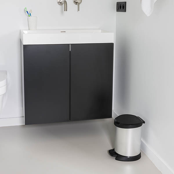 Curver Decobin prullenbak ovaal + binnenemmer (5 liter, zilver metallic) 243883 - 3