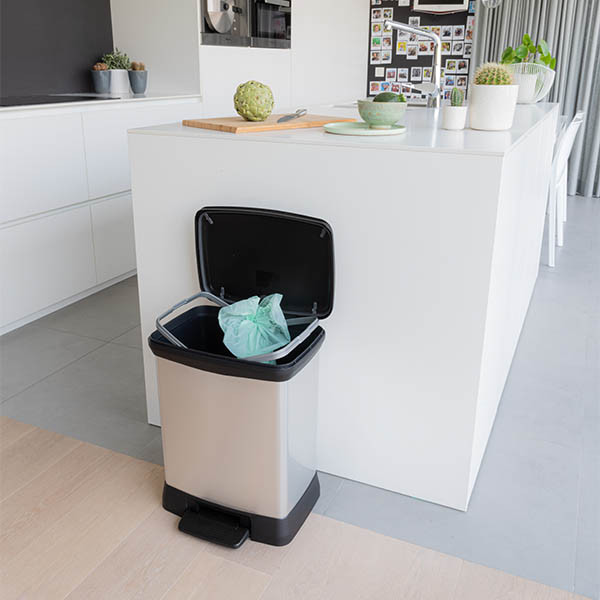 Curver Decobin prullenbak rechthoekig (30 liter, zilver metallic) 243884 - 3