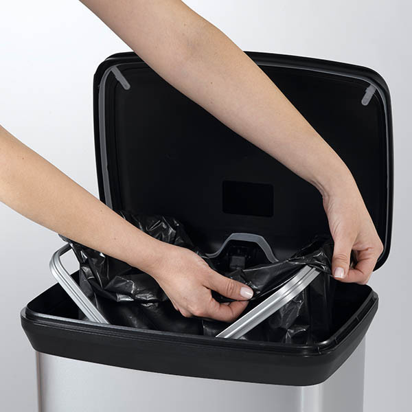 Curver Decobin prullenbak rechthoekig (50 liter, zilver metallic) 243885 - 3