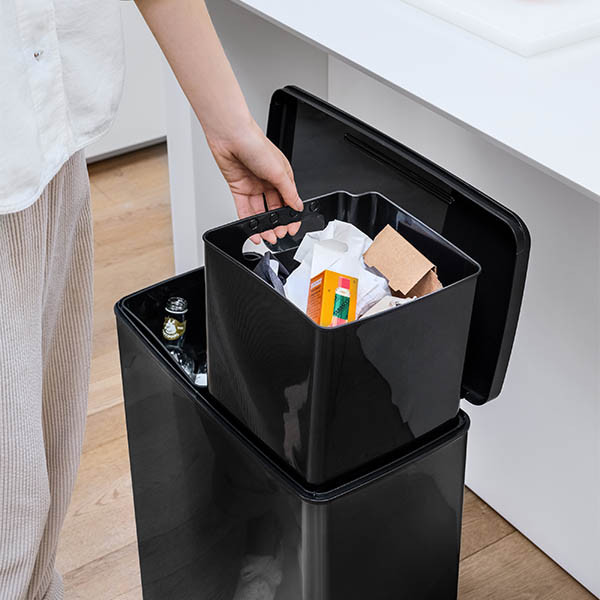 Curver Decobin prullenbak rechthoekig (65 liter, zilver metallic) 243886 - 4