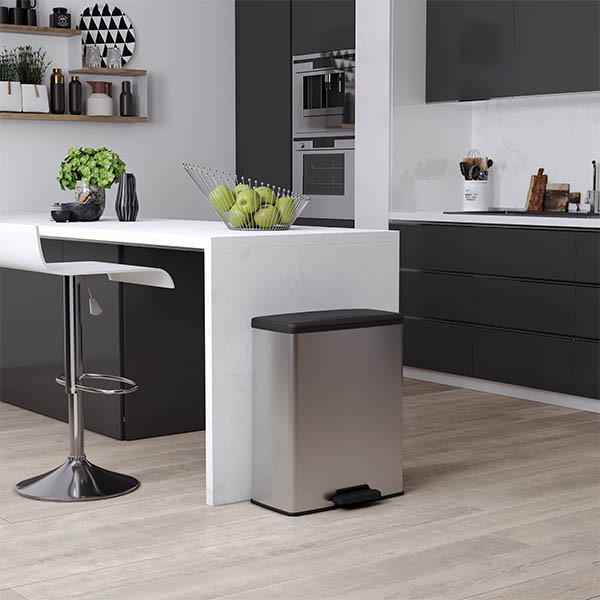 Curver Decobin prullenbak rechthoekig (65 liter, zilver metallic) 243886 - 5