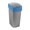 Curver Flip Bin Recycling prullenbak (45 liter, zilver/blauw)