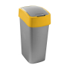 Curver Flip Bin Recycling prullenbak (45 liter, zilver/geel)