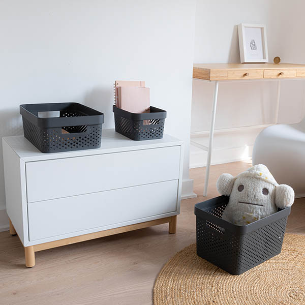 Curver Infinity recycled dots opbergbox antraciet 11 liter 243866 - 4