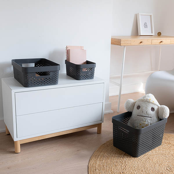 Curver Infinity recycled dots opbergbox antraciet 17 liter 243867 - 4