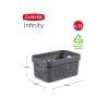 Curver Infinity recycled dots opbergbox antraciet 4,5 liter 243865 - 2