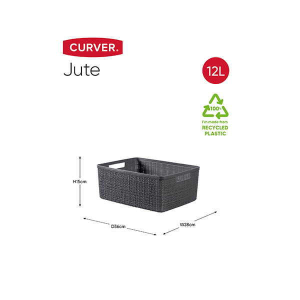 Curver Jute opbergmand M donkergrijs 12 liter 243859 - 2