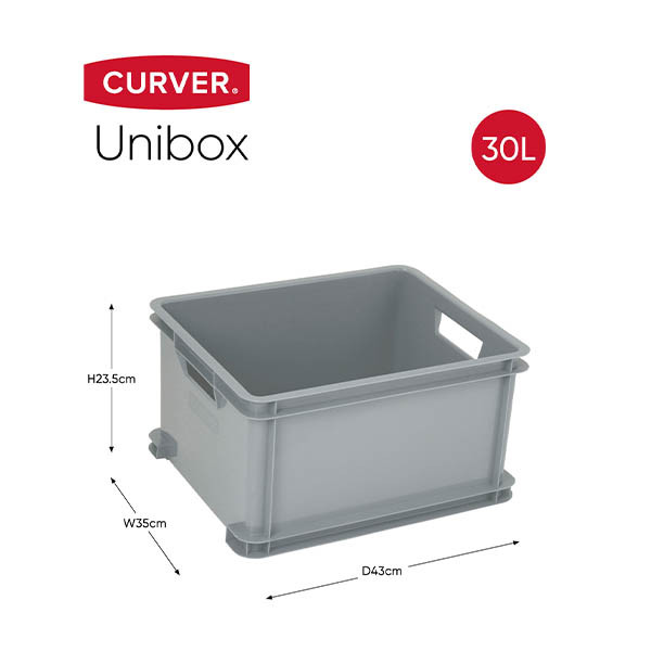 Curver Unibox classic L zilver 30 liter 243882 - 2