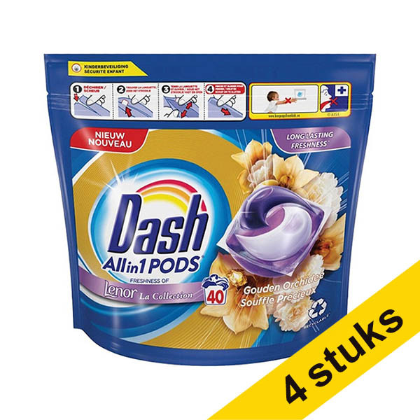Aanbieding: 4x Dash All-in-1 Gouden Orchidee pods (40 wasbeurten) SDA05050 - 1