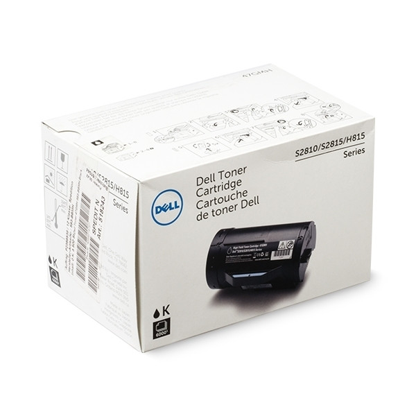 Dell 593-BBMH (D9GY0) toner zwart hoge capaciteit (origineel) 593-BBMH 086140 - 1