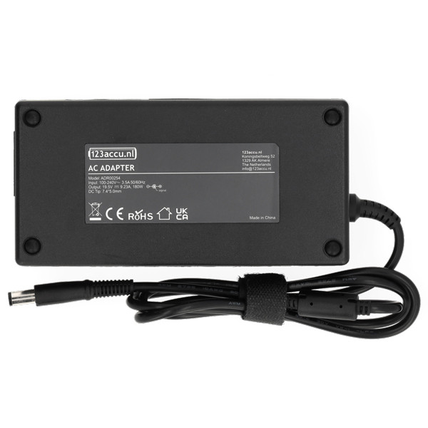 Dell adapter (19.5 V, 9.23 A, 180 W, 123accu huismerk) 0D1078 0D232H 0TC912 0X408G 2TXJ7 ADR00254 - 2