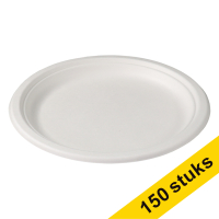 Aanbieding: 3x Depa wegwerpbord suikerriet 23 cm wit (50 stuks)