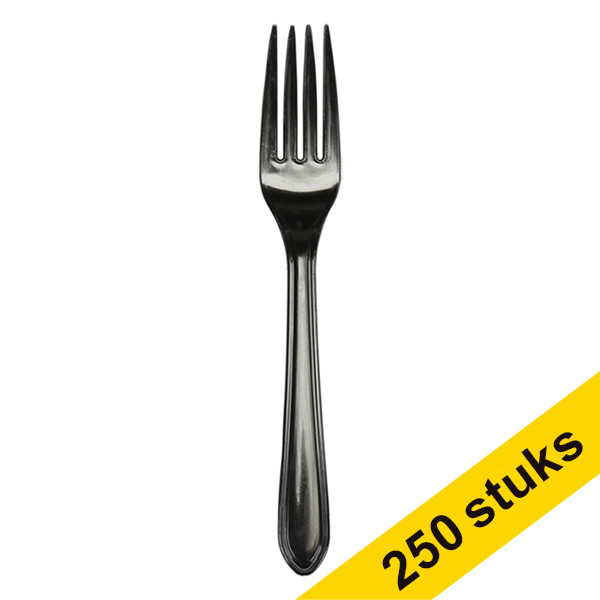 Depa Aanbieding: 5x Depa herbruikbare vork zwart (50 stuks)  402753 - 1