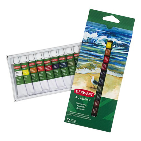 Derwent Academy aquarelverf tubes (12 stuks) 2302404 209812 - 1