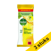 Aanbieding: 3x Dettol Power & Fresh Reinigingsdoekjes Citrus (110 doekjes) SDE01068