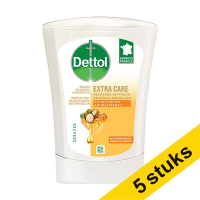 Aanbieding: 5x Dettol handzeep No-Touch Extra Care Honing & Galamboter navulling (250 ml)