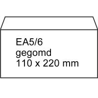 Dienst envelop wit 110 x 220 mm - EA5/6 gegomd (500 stuks) 201020 88099423 209002