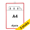 Djois informatiekader met dichte haak A4 rood (5 stuks) 234863 - 1