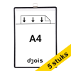 Djois informatiekader met dichte haak A4 zwart (5 stuks)
