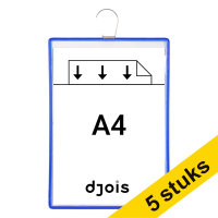 Djois informatiekader met haak A4 staand blauw (5 stuks) 154401 234866