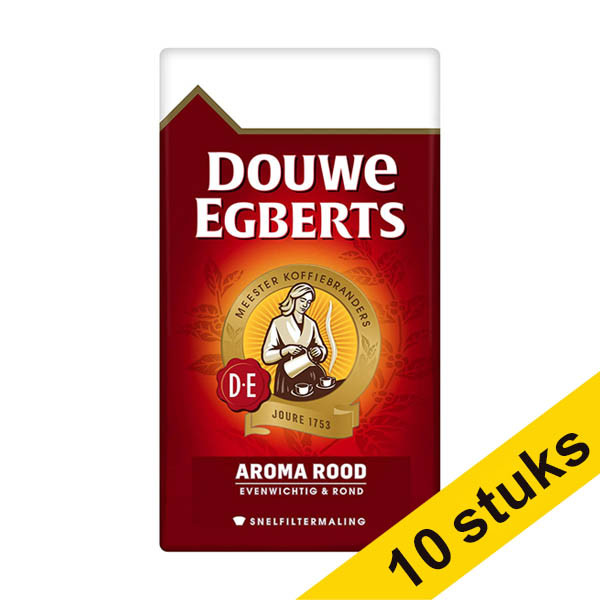 Douwe Egberts Aanbieding: 10x Douwe Egberts Aroma Rood snelfiltermaling 500 g  200248 - 1
