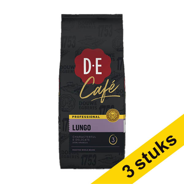 Aanbieding: 3x Douwe Egberts Café Lungo koffiebonen 1 kg 422032 - 1