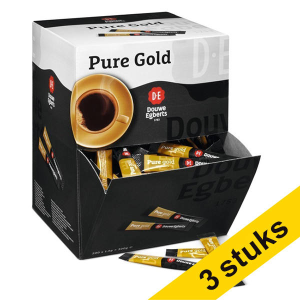 Douwe Egberts Aanbieding: 3x Douwe Egberts instant Pure Gold sticks (200 stuks)  404274 - 1