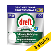 Aanbieding: 3x Dreft Professional All-in-One Original Vaatwastabletten (100 vaatwasbeurten)
