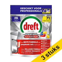 Aanbieding: 3x Dreft Professional All-in-One Platinum Plus Lemon Vaatwastabletten (71 vaatwasbeurten)