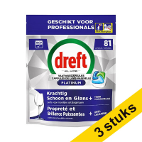 Aanbieding: 3x Dreft Professional All-in-One Platinum Vaatwastabletten (81 vaatwasbeurten)