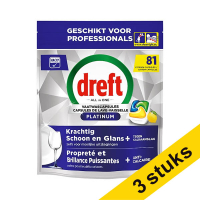 Aanbieding: 3x Dreft Professional All-in-One Platinum Vaatwastabletten Citroen (81 vaatwasbeurten)