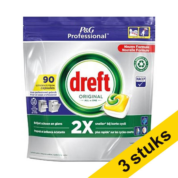 Aanbieding: Dreft Professional All-In-One vaatwastabletten Lemon (270 vaatwasbeurten) SDR06138 - 1