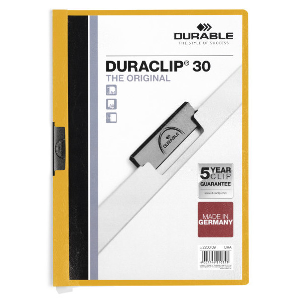 Durable Duraclip klemmap oranje A4 voor 30 vel 220009 310136 - 1
