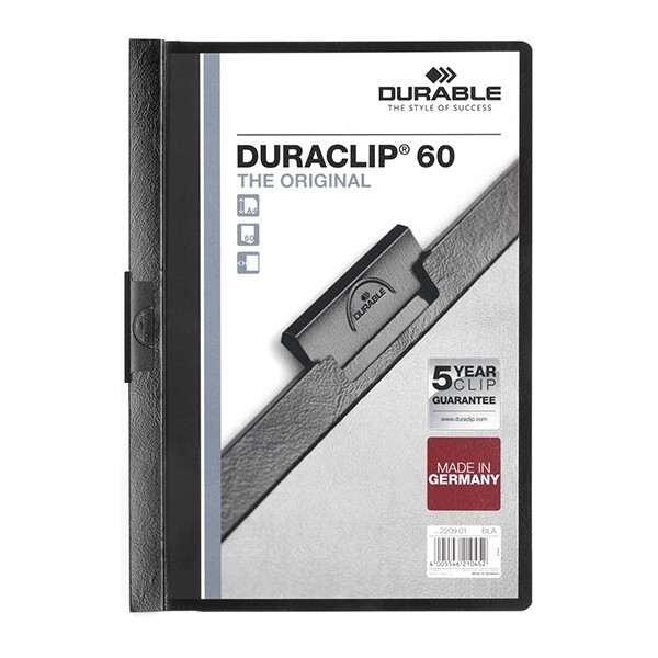 Durable Duraclip klemmap zwart A4 voor 60 pagina's 220901 310045 - 1