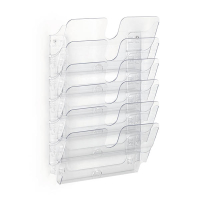 Durable Flexiplus wandfolderhouder 6 vaks A4 liggend transparant 310295