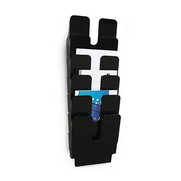 Durable Flexiplus wandfolderhouder 6 vaks A4 staand zwart 310296 - 1