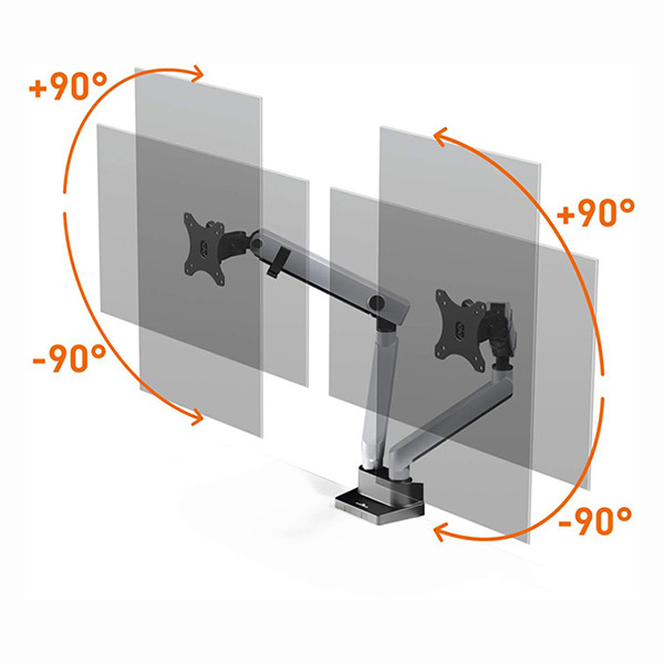 Durable Select Plus monitorarm voor 2 monitoren zilver (met klem en bladdoorvoer) 509723 310268 - 6