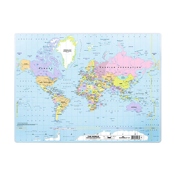 Durable bureauonderlegger 50 x 38 cm wereldkaart 310238 - 2