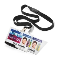 Badge Durable voor evenementen A6 met koord blauw 10 stuks