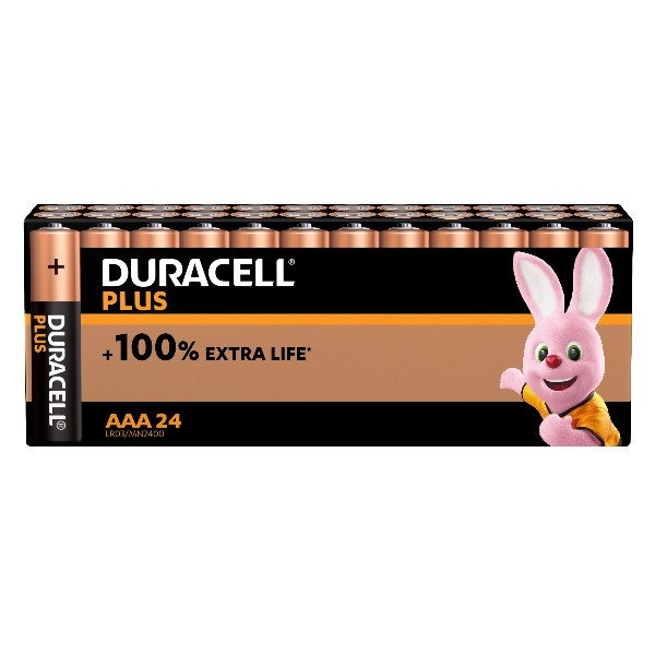 Duracell Plus 100% Extra Life AAA MN2400 batterij 24 stuks ADU00359 - 1
