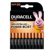 Duracell Plus Power Boost 100% Extra Life AAA / MN2400 / LR03 Alkaline Batterij 20 stuks ADU00405