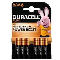 Duracell Plus Power Boost 100% Extra Life AAA / MN2400 / LR03 Alkaline Batterij 6 stuks ADU00401