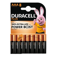 Duracell Plus Power Boost 100% Extra Life AAA / MN2400 / LR03 Alkaline Batterij 8 stuks ADU00402