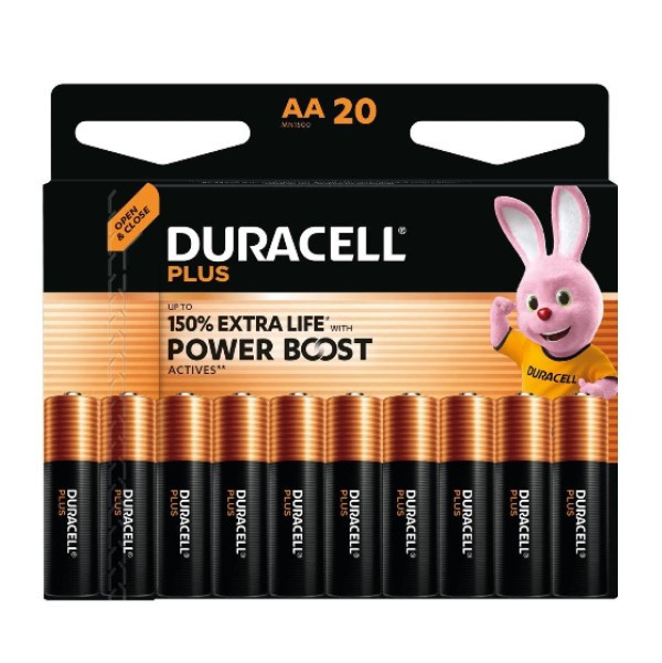 Duracell Plus Power Boost 150% Extra Life AA / MN1500 / LR06 Alkaline Batterij 20 stuks ADU00399 - 1