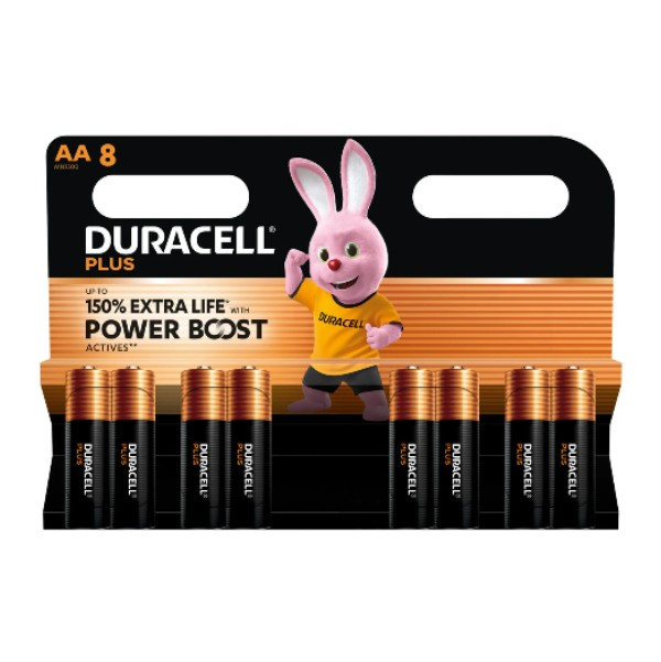 Duracell Plus Power Boost 150% Extra Life AA / MN1500 / LR06 Alkaline Batterij 8 stuks ADU00396 - 1