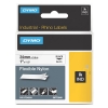Dymo 1734524 IND Rhino tape flexibel nylon zwart op wit 24 mm (origineel) 1734524 088718